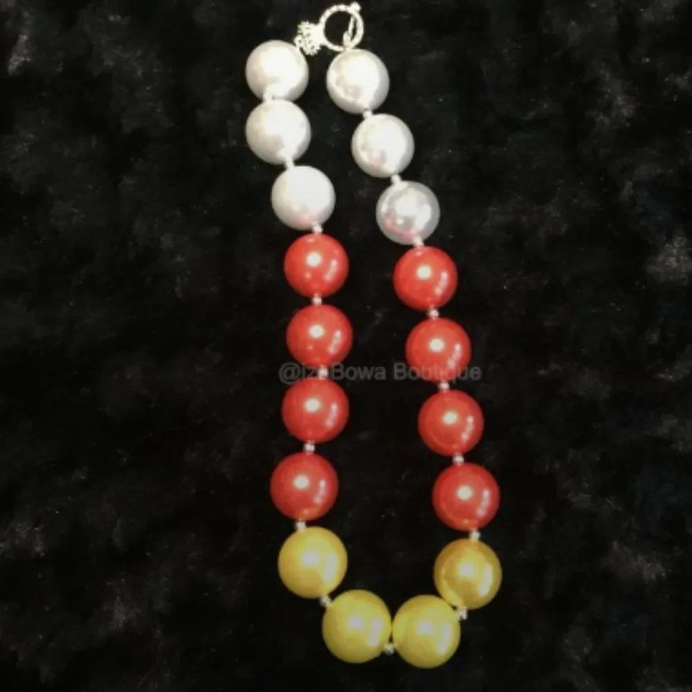 Candy Corn Chunky Bead Necklace   NK1208 Handmade NWT Boutique